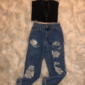 Capezio boyfriend jeans.